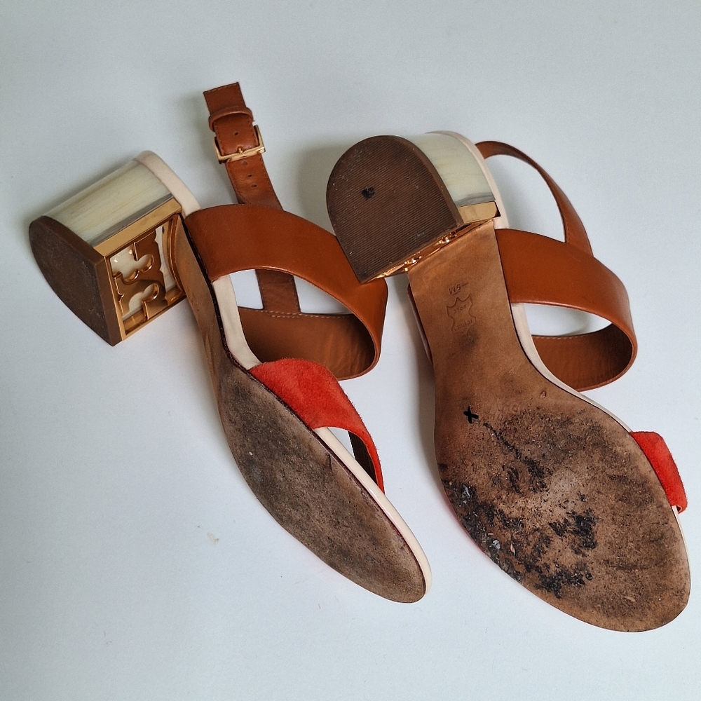 Tory Burch Summer Block Heels | Suede and Leather | Size 5 - Picture 11 of 11
